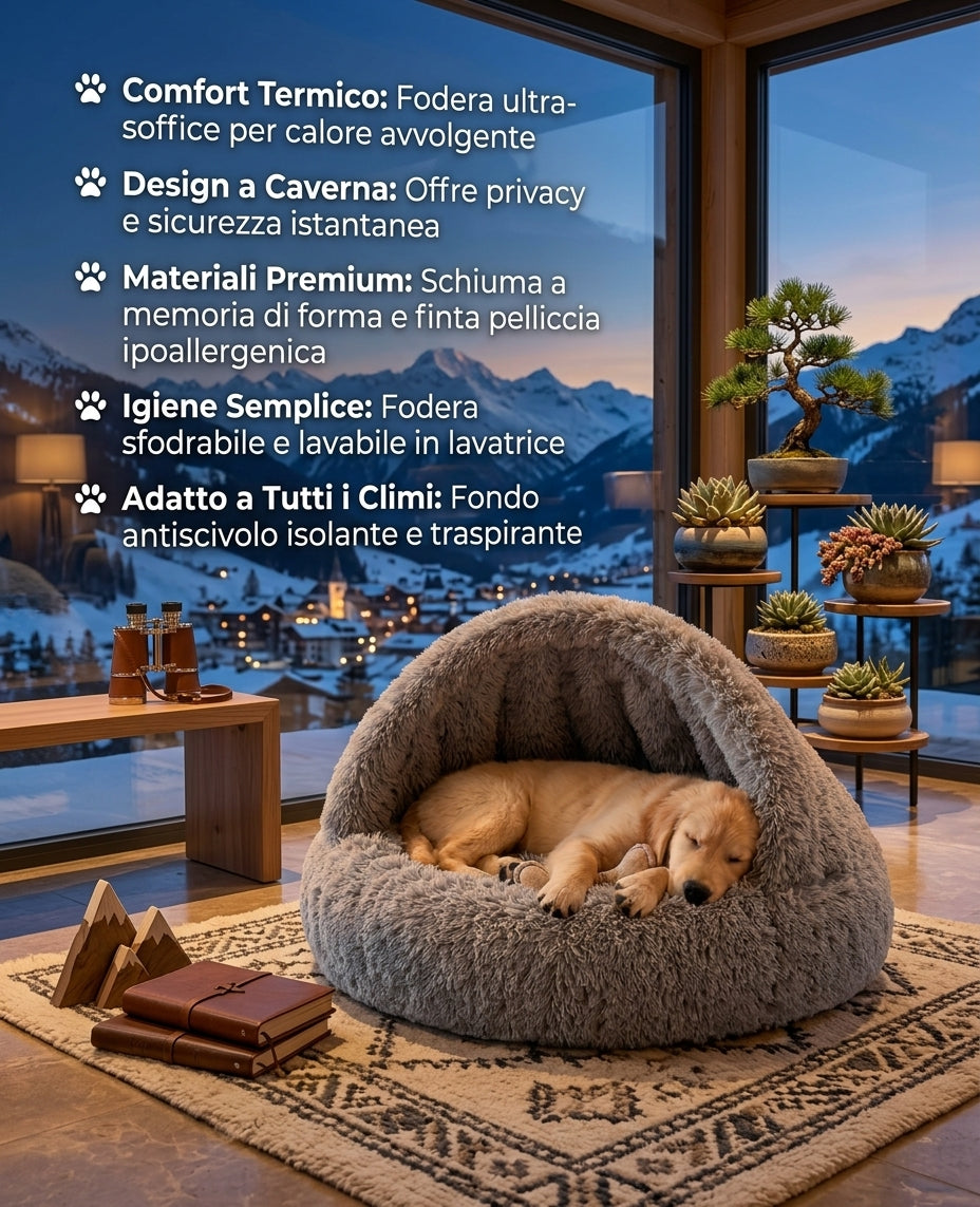 Cuccia a Grotta per Cani e Gatti Snuggles Cove™